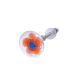 Orange Flower Engraved Glass Almirah Knobs